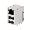 Гніздо RJ-45 + 2xUSB металеве, кутове, монтажне