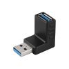 Перехідник штекер USB A 3.0 - гніздо USB A 3.0, кутовий