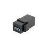 Перехідник Keystone гніздо USB 3.0 - гніздо USB 3.0, чорний
