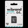 Карта пам’яті Wibrand microSDHC 64GB + адаптер SD