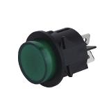 Кнопка с фиксацией PS18-16, зеленая подсветка