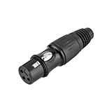 Гнездо XLR HY1.4814 3pin на кабель, чёрное