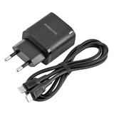Зарядное устройство Borofone BA84A + кабель Type C - Type C, 30W черный