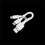 Кабель USB A - 2хUSB Type-C, 0,1м білий
