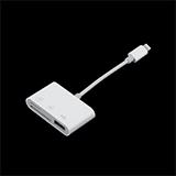 Кардрідер Lightning - SD/MicroSD/USB3.0, білий