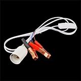 Вимикач торшерний на кабелі, з крокодилами та цоколем Е27