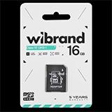 Карта пам’яті Wibrand microSDHC 16GB + адаптер SD